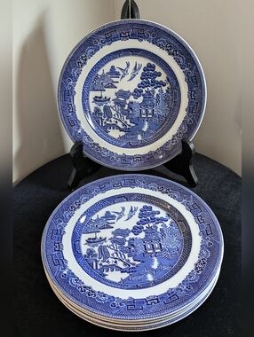 Johnson Brothers Blue Willow Porcelain Bread Plate Set Of Five